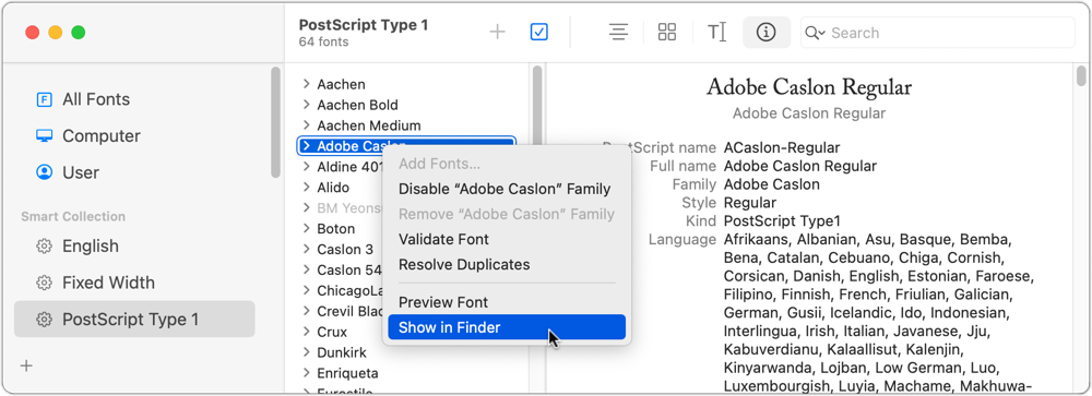 add a font on a mac for adobe